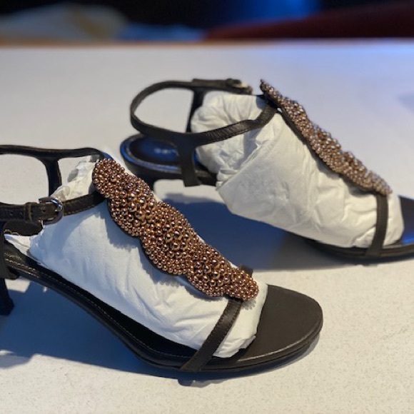 Sergio Rossi Leather Beaded Sandal - Picture 4 of 6